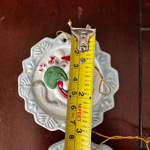 VTG Jasco Hand-painted Snowflake Greetings Ornaments Set of 6 Taiwan 1980’s 3” - Picture 7 of 8